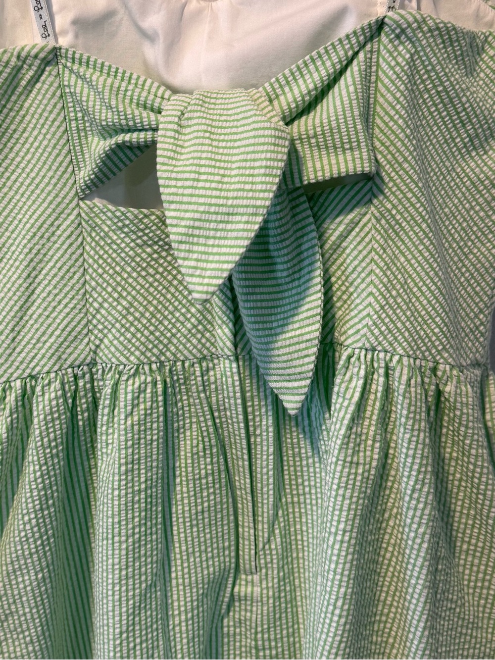 Lilly Pulitzer Richelle Dress Size 2 Green White Seersucker Strapless Preppy - Picture 6 of 12